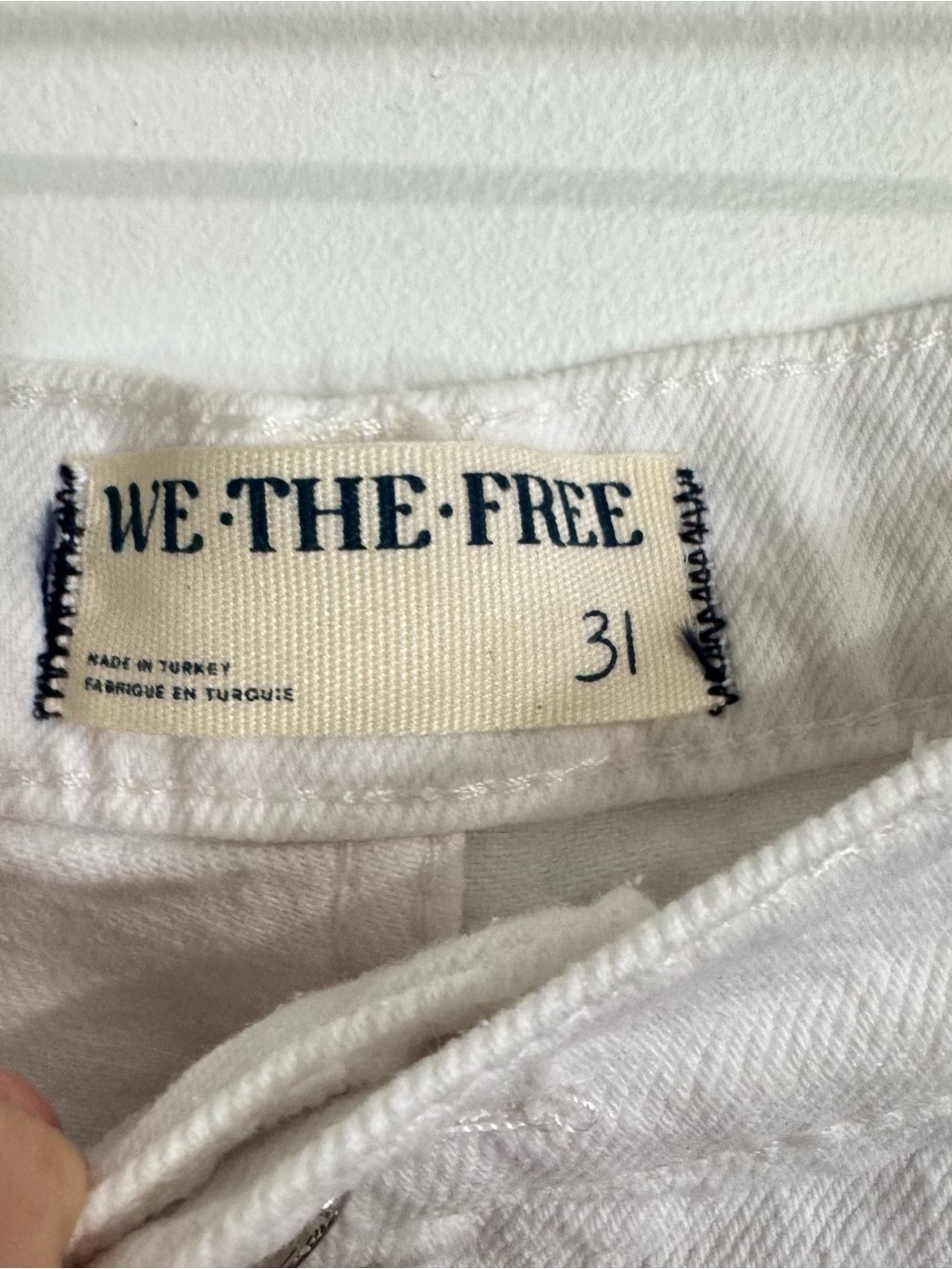 We The Free People Size 31 Tinsley Baggy Jeans White High Rise Straight Leg - Picture 5 of 11